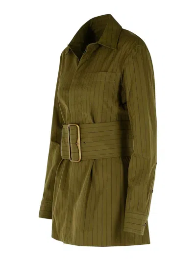 Burberry Green Cotton Mini Dress Women