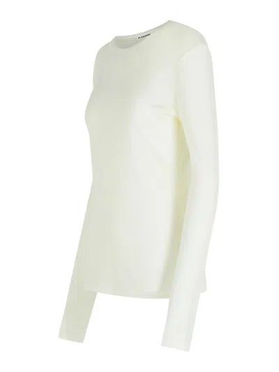 Jil Sander 3 Pack Crew Neck Long Sleeve T-shirt In White