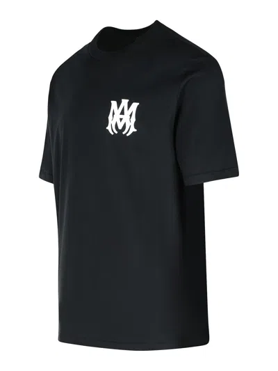 Amiri Black Crewneck T-shirt With Logo Print On The Front And Logo Lettering On The Rear In Cotton Man