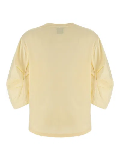 Nude Relaxed-fit Cotton T-shirt With Crinkled Sleeves In Neutral