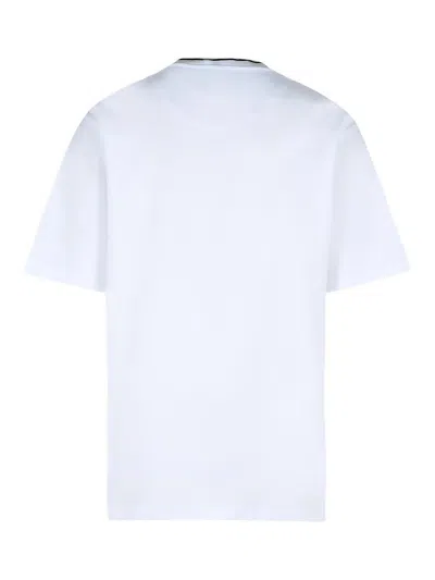 Dolce & Gabbana White Crewneck T-shirt With Logo Embroidery On The Front