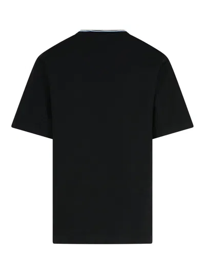 Dolce & Gabbana Black Crewneck T-shirt With Logo Embroidery On The Front