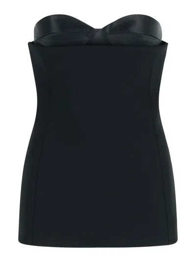 Khaite Sleeveless Top With Glossy Satin Bustier Lining