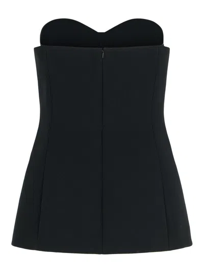 Khaite Sleeveless Top With Glossy Satin Bustier Lining