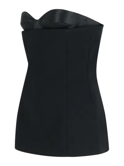 Khaite Sleeveless Top With Glossy Satin Bustier Lining