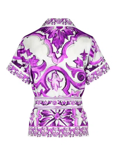 Dolce & Gabbana Majolica Print Silk Twill Shirt