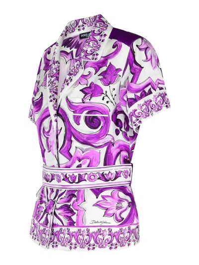 Dolce & Gabbana Majolica Print Silk Twill Shirt