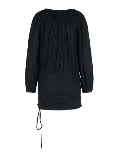 Isabel Marant Dress Drawstring Trimmed Sleeves Pleats
