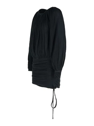 Isabel Marant Dress Drawstring Trimmed Sleeves Pleats
