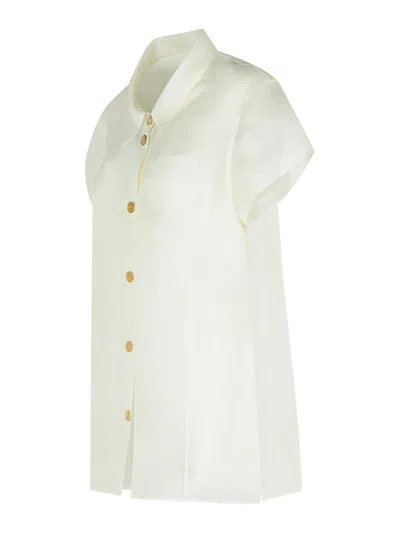 Khaite Keefe Short-sleeve Button-down Shirt