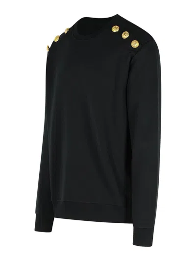 Balmain Black Cotton Sweatshirt