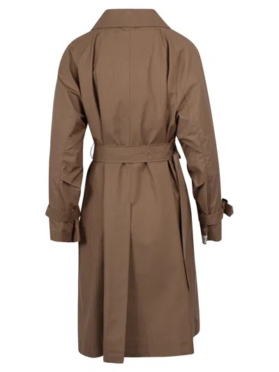 Max Mara The Cube Trench Midi In Twill Antigoccia In Brown