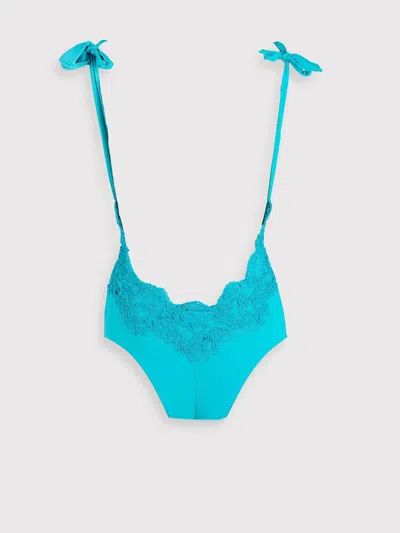 Ermanno Scervino Whole Costume With Lace In Blue