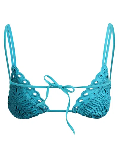 Ermanno Scervino Top Bikini In Triangle In Blue