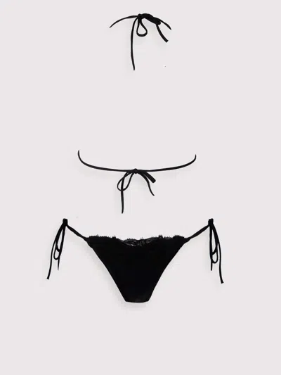 Ermanno Scervino Bikini With Triangle And Lace Chantilly