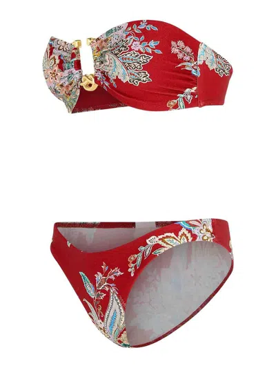 Zimmermann Red Polyamide Blend Bikini