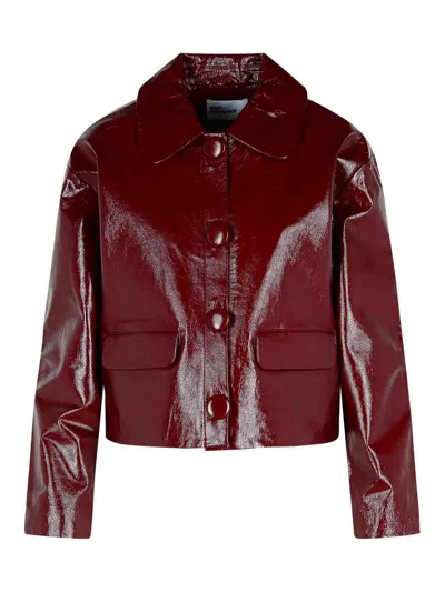 Self-portrait Burgundy Leather Jacket