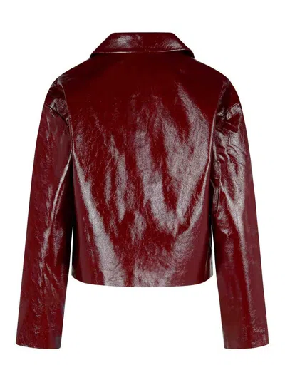 Self-portrait Burgundy Leather Jacket