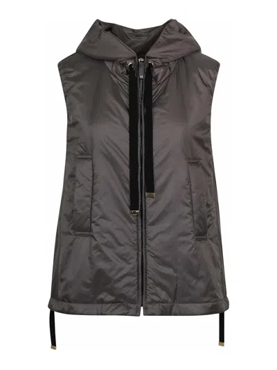 Max Mara The Cube Padded Gilet With Hood Coats Black In Black