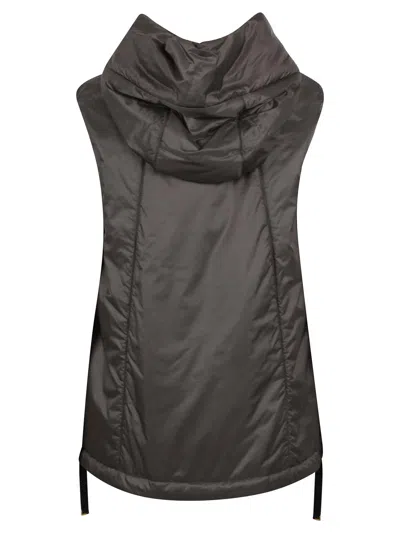 Max Mara The Cube Padded Gilet With Hood Coats Black In Black