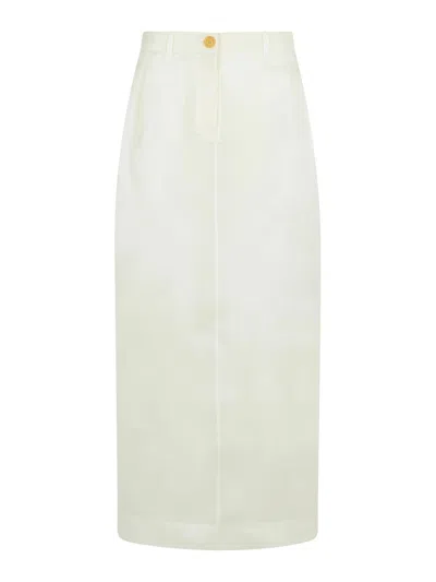 Khaite Lucian White Silk Skirt