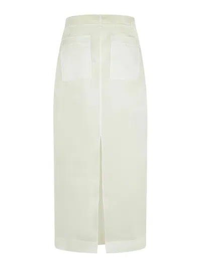 Khaite Lucian White Silk Skirt