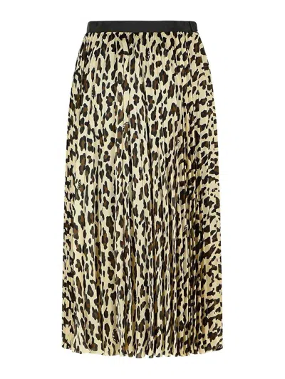 Sacai Asymmetrical Leopard Print Skirt With Adjustable Belt In Animal Print