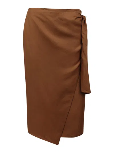Max Mara Tequila Skirt In Linen And Silk Twill