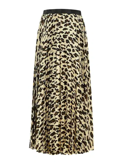 Sacai Asymmetrical Leopard Print Skirt With Adjustable Belt In Animal Print