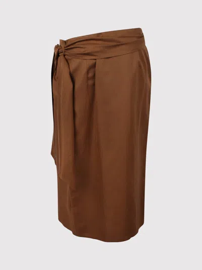 Max Mara Tequila Skirt In Linen And Silk Twill