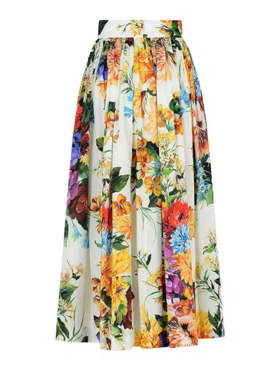 Dolce & Gabbana Fiorata Multicolor Cotton Skirt In Multi