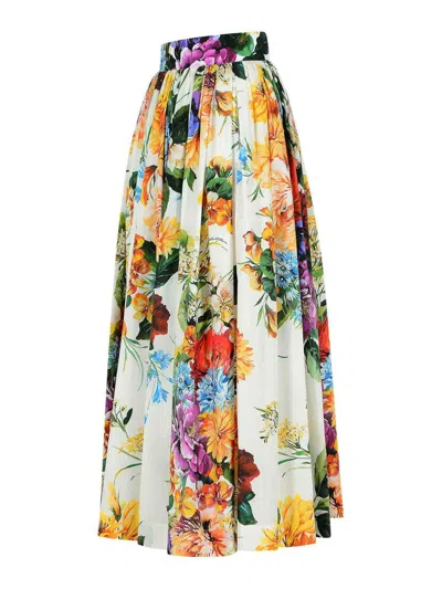 Dolce & Gabbana Fiorata Multicolor Cotton Skirt In Multi