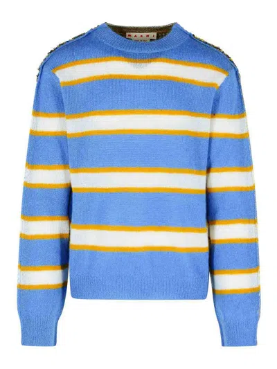 Marni Striped Pattern Round Neck Sweater In Multi