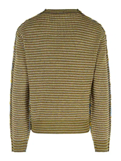 Marni Striped Pattern Round Neck Sweater In Multi