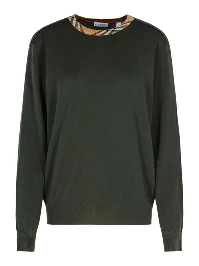 Burberry Michael Dark Green Wool Sweater In Green