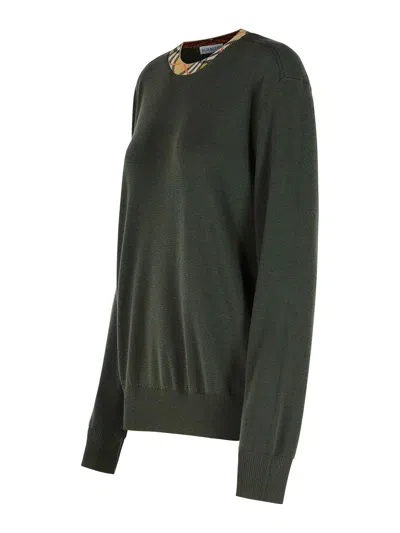 Burberry Michael Dark Green Wool Sweater In Green