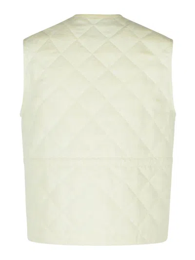 Moncler Vigny White Linen Vest In White