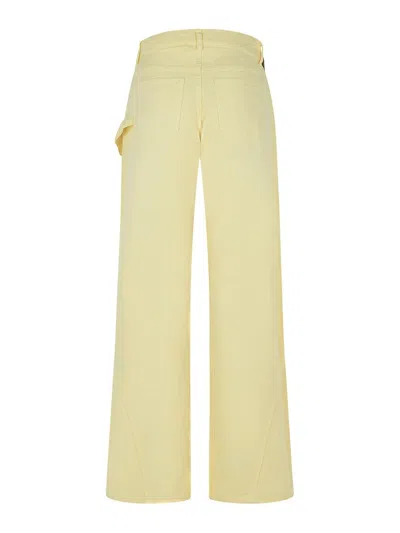 Jw Anderson J. W. Anderson Workwear' Cotton Pants With Yellow Twisted Leg In Yellow