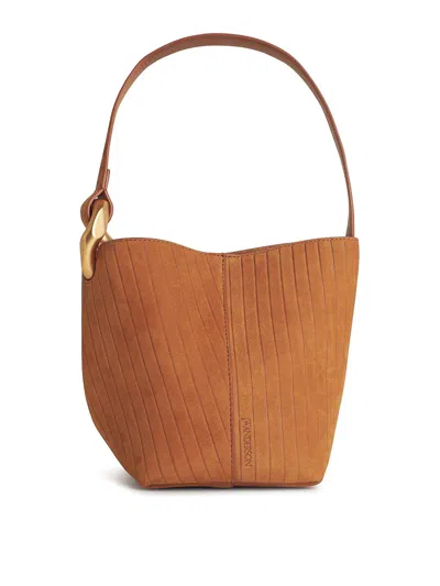 Jw Anderson Suede Bucket Bag Vertical Stitching