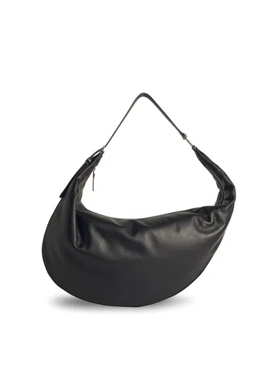 Marni Dot Medium Hobo Bag In Black Leather