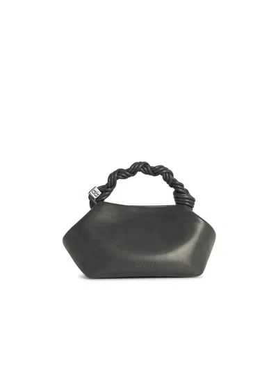 Ganni Bou Small Grey Leather Blend Bag