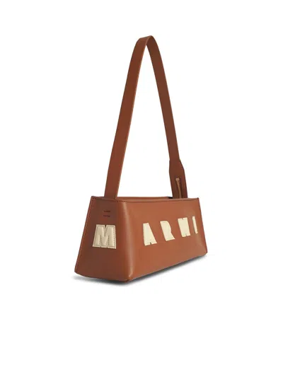 Marni Museo Hobo Leather Shoulder Bag In Brown