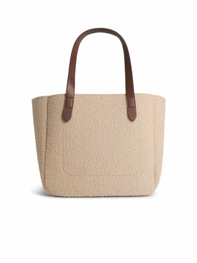 Jw Anderson J. W. Anderson Belt Tote Beige Boiled Wool Shoulder Bag In Pink