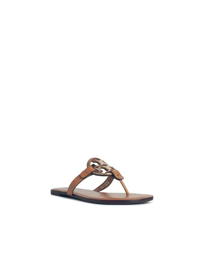 Tory Burch Miller Sandals With  In Brown Leather