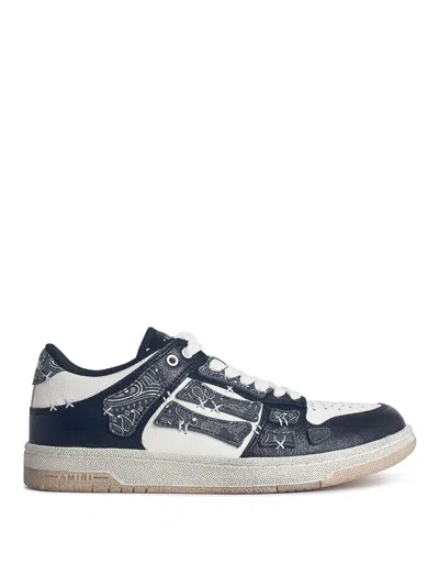 Amiri Skel Top Black Low Top Sneakers With Logo Patch On The Tongue And Logo Lettering On The Heel In Leat