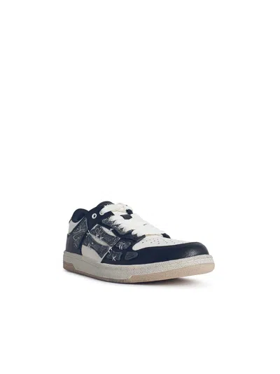 Amiri Skel Top Black Low Top Sneakers With Logo Patch On The Tongue And Logo Lettering On The Heel In Leat