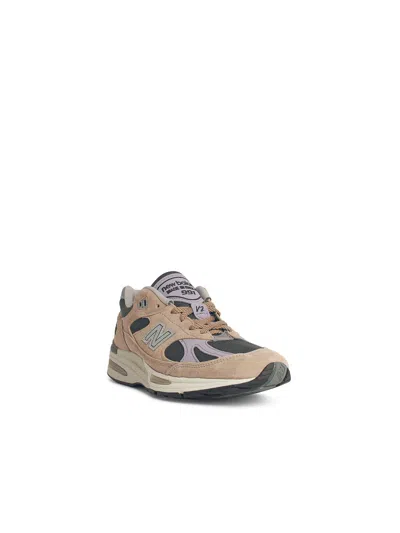 New Balance 991 Beige Suede Blend Sneakers
