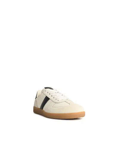 Tom Ford Archer White Low Top Sneakers With Logo Lettering On Tongue And Heel And Contrasting Heel In Leather