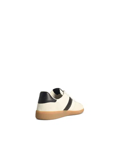 Tom Ford Archer White Low Top Sneakers With Logo Lettering On Tongue And Heel And Contrasting Heel In Leather