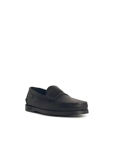Paraboot Coraux Black Leather Loafers In Black